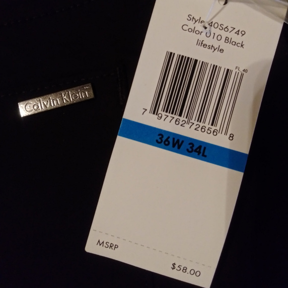 Brand New black Calvin Klein Pants W36 L34! 4 Man! - Picture 5 of 6